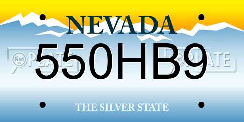 550HB9 Nevada License Plate