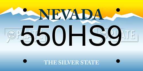 550HS9 Nevada License Plate