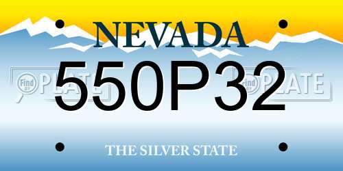 550P32 Nevada License Plate