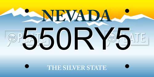 550RY5 Nevada License Plate