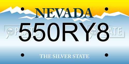 550RY8 Nevada License Plate