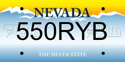 550RYB Nevada License Plate