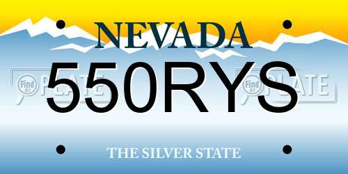 550RYS Nevada License Plate