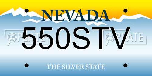 550STV Nevada License Plate