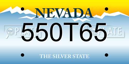 550T65 Nevada License Plate