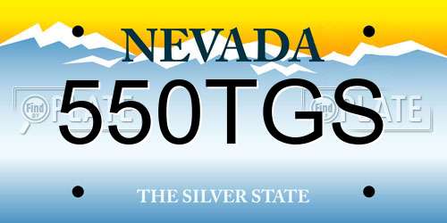 550TGS Nevada License Plate