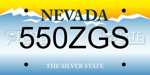 550ZGS Nevada License Plate