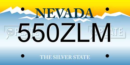 550ZLM Nevada License Plate