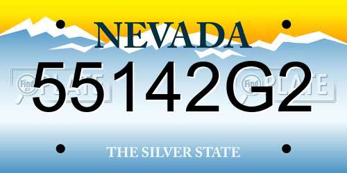 55142G2 Nevada License Plate