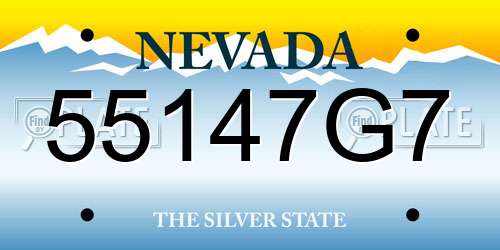 55147G7 Nevada License Plate