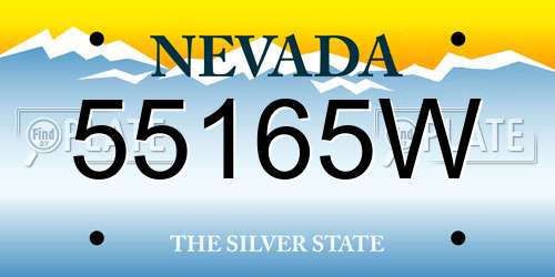 55165W Nevada License Plate