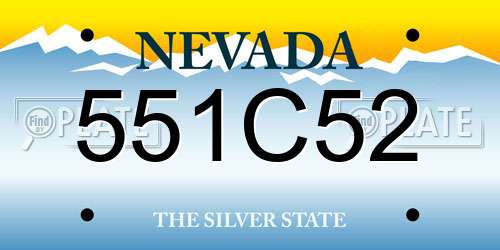 551C52 Nevada License Plate