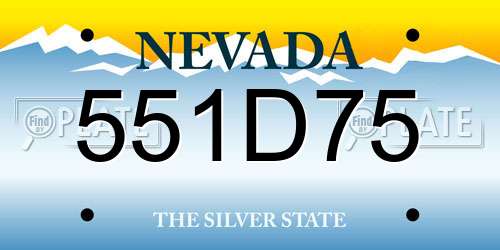 551D75 Nevada License Plate