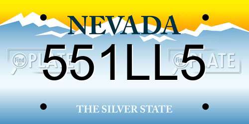 551LL5 Nevada License Plate