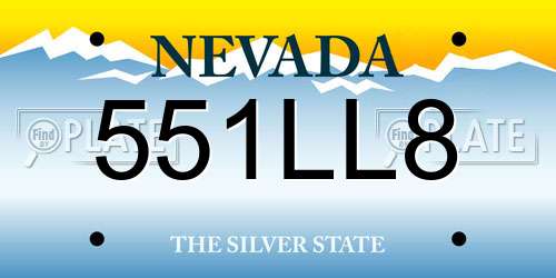 551LL8 Nevada License Plate