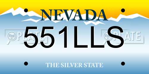 551LLS Nevada License Plate