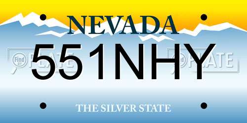 551NHY Nevada License Plate