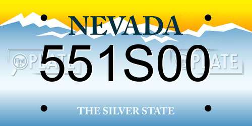 551S00 Nevada License Plate