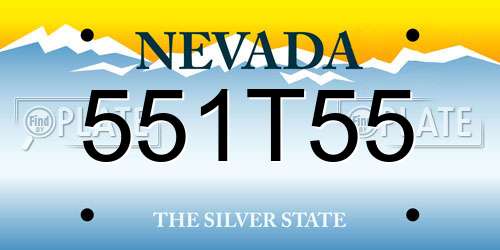 551T55 Nevada License Plate