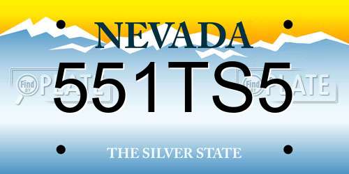 551TS5 Nevada License Plate