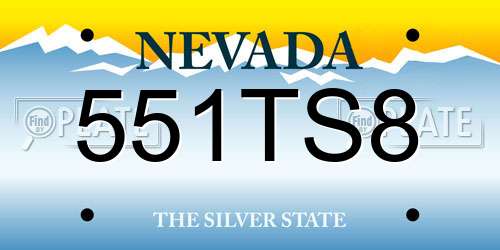 551TS8 Nevada License Plate