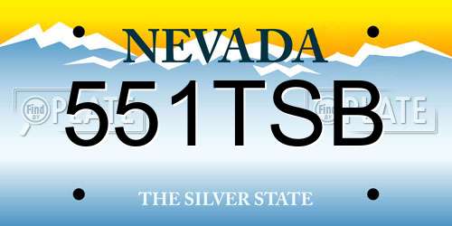 551TSB Nevada License Plate