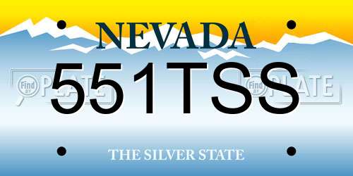 551TSS Nevada License Plate