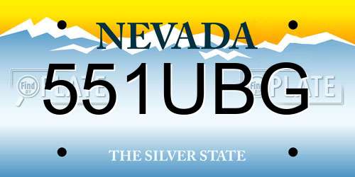 551UBG Nevada License Plate