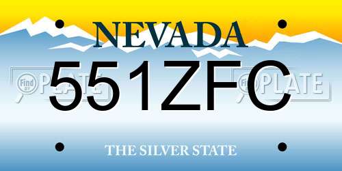 551ZFC Nevada License Plate