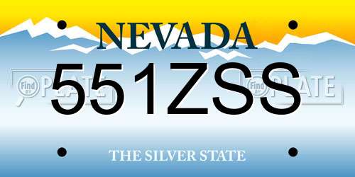 551ZSS Nevada License Plate
