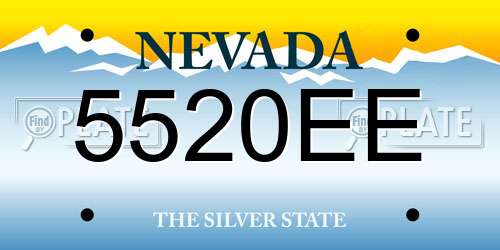 5520EE Nevada License Plate