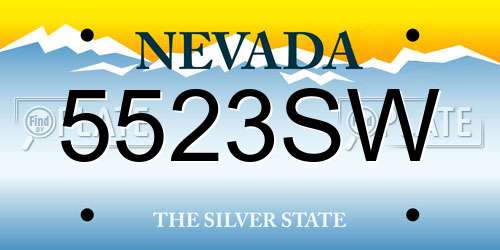 5523SW Nevada License Plate