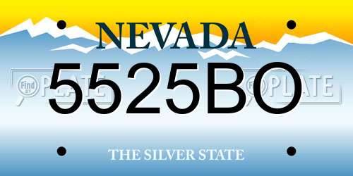 5525BO Nevada License Plate