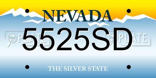 5525SD Nevada License Plate