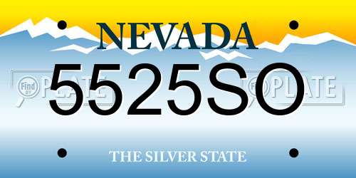 5525SO Nevada License Plate