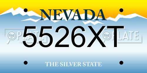 5526XT Nevada License Plate
