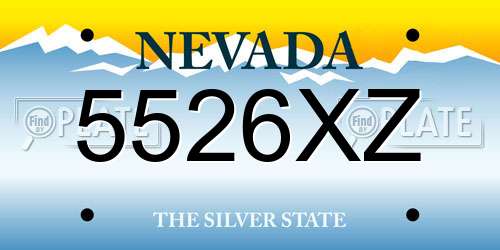 5526XZ Nevada License Plate