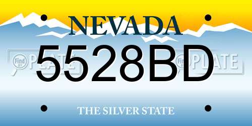 5528BD Nevada License Plate