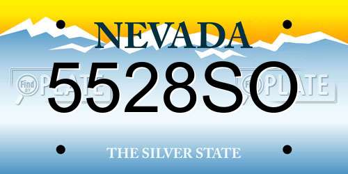 5528SO Nevada License Plate