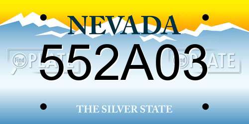 552A03 Nevada License Plate