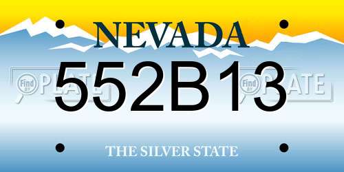 552B13 Nevada License Plate