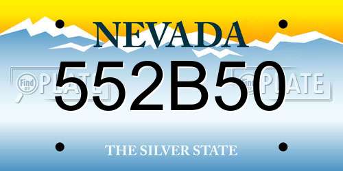 552B50 Nevada License Plate