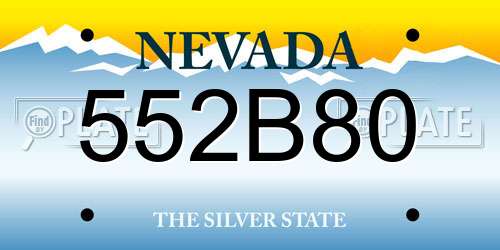 552B80 Nevada License Plate