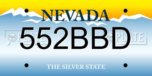552BBD Nevada License Plate