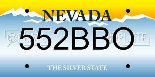 552BBO Nevada License Plate