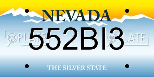 552BI3 Nevada License Plate
