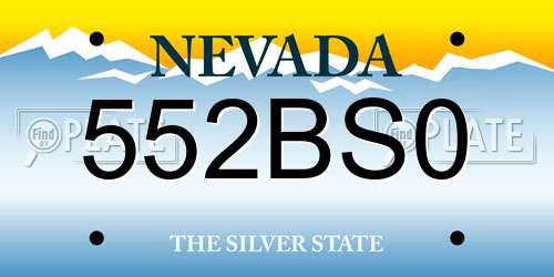 552BS0 Nevada License Plate