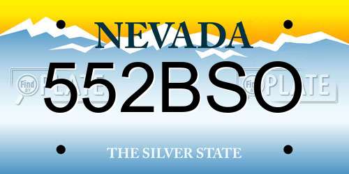 552BSO Nevada License Plate