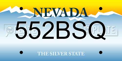 552BSQ Nevada License Plate