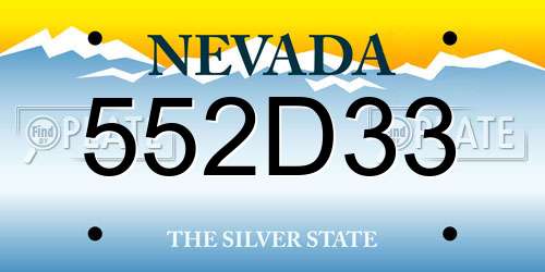 552D33 Nevada License Plate